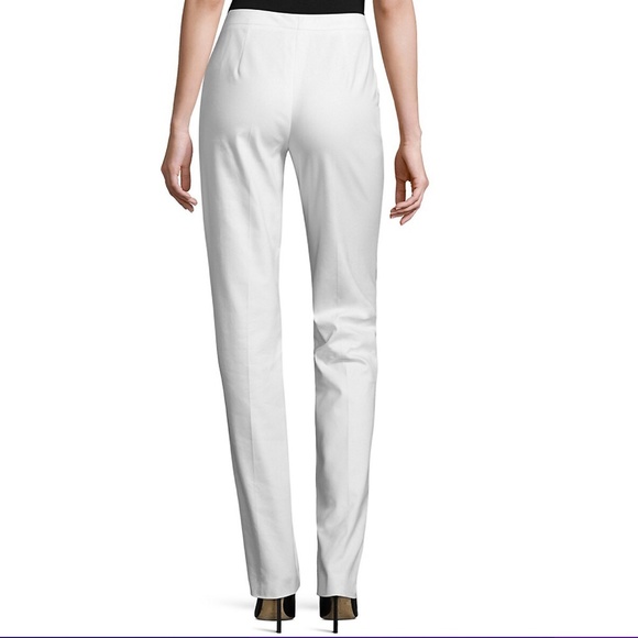 Escada Tamineh Straight-Leg White Cotton Pants Size EU 42/ US L - Picture 2 of 10